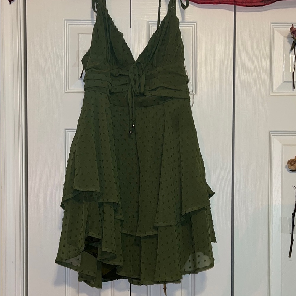 Elegant Green Layered Dress